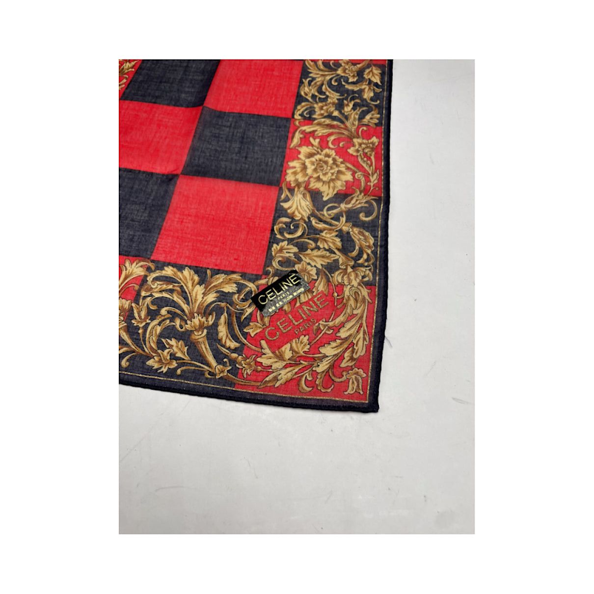 Celine Red Silk Silk Handkerchief Size ONE SIZE - 3 Thumbnail