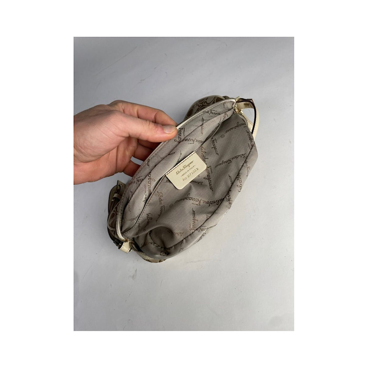 Salvatore Ferragamo Beige Polyester Handbag Size ONE SIZE - 3 Thumbnail