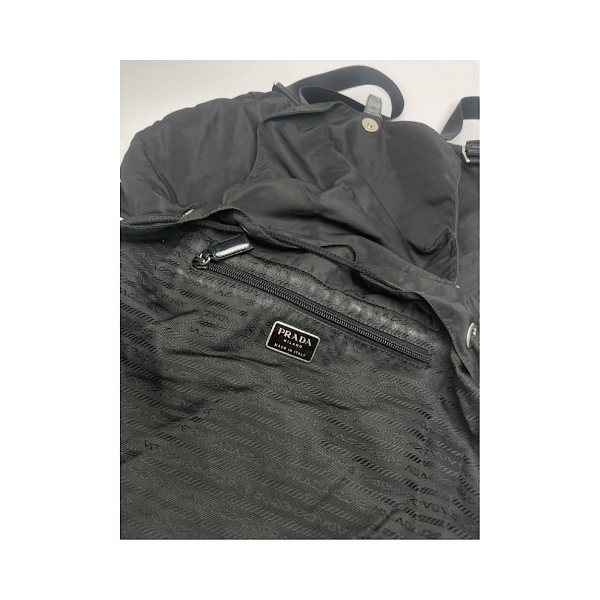 Prada Black Polyester Backpack Size ONE SIZE - 3 Thumbnail
