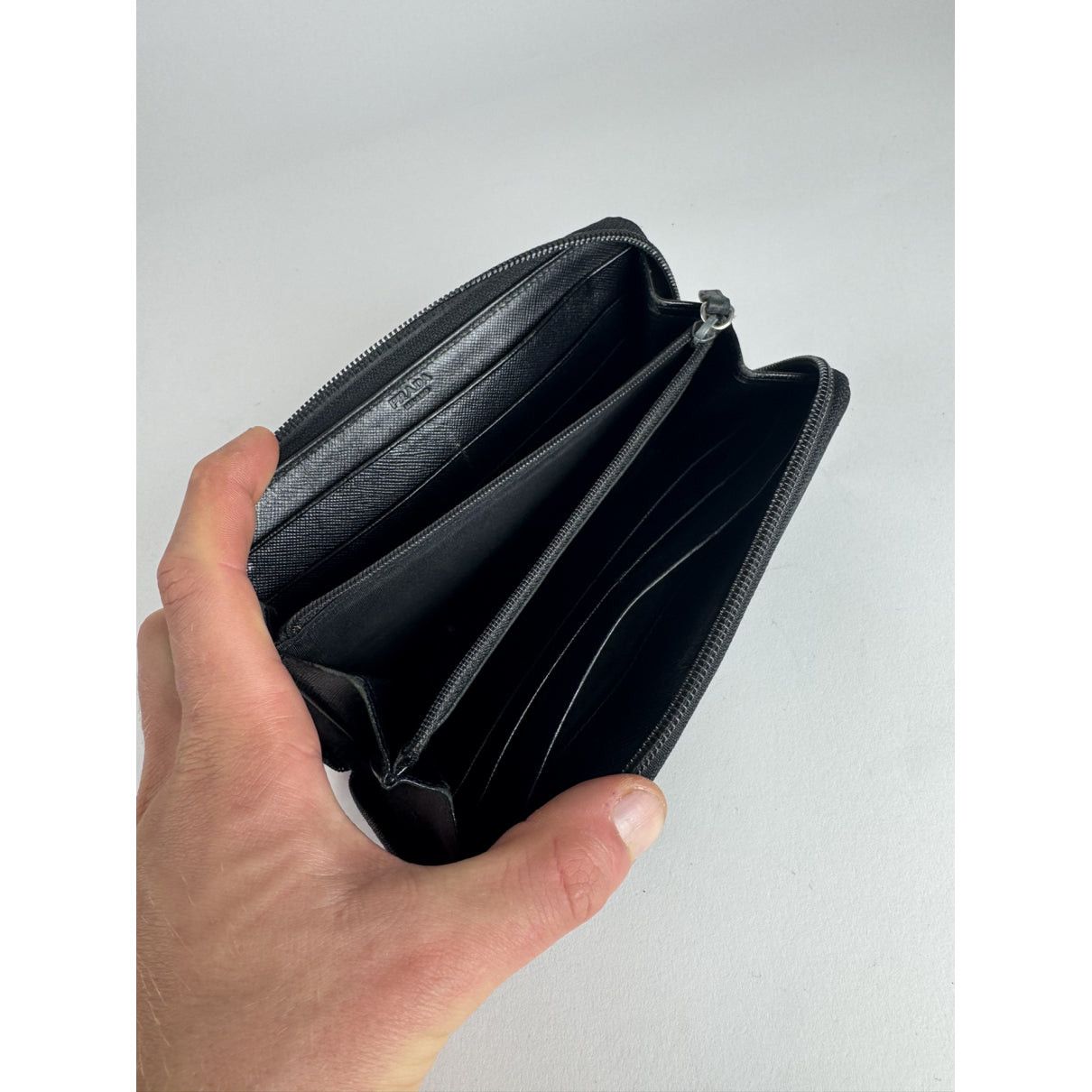 Prada Tessuto Black Leather Wallet Size ONE SIZE - 3 Thumbnail