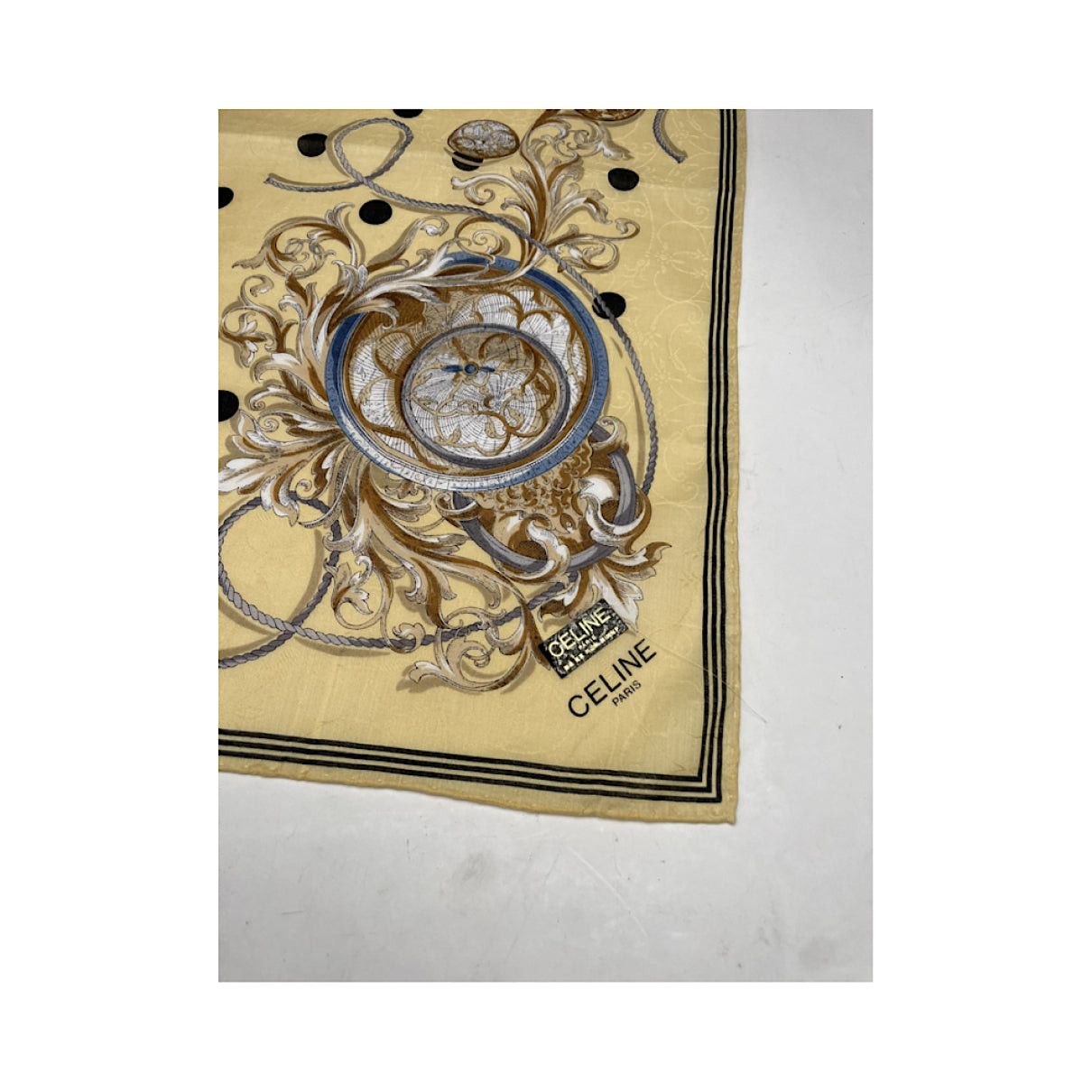 Celine Yellow Silk Silk Handkerchief Size ONE SIZE - 2 Thumbnail