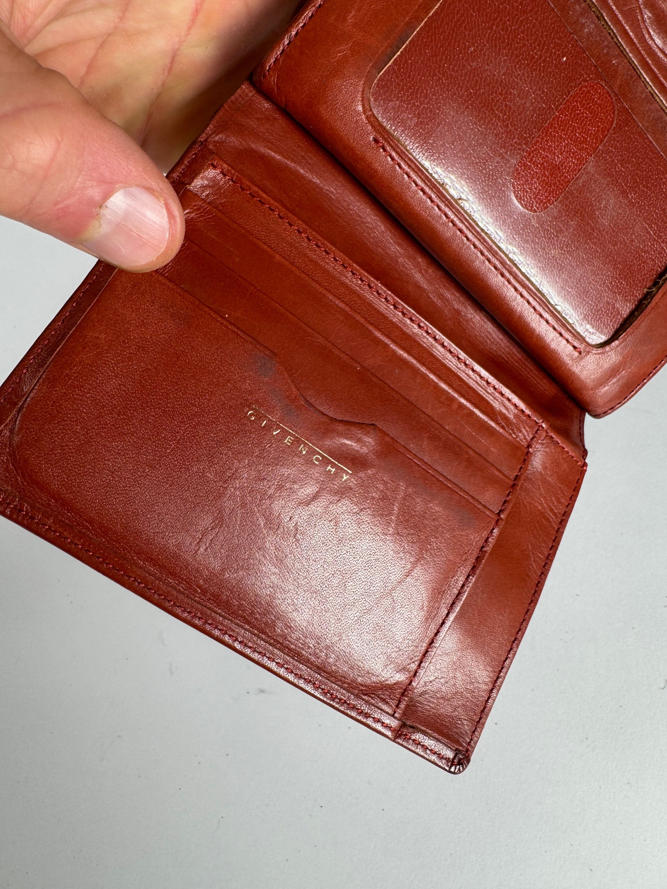 Givenchy Vintage GV3 Leather Wallet Brown/Red Size ONE SIZE - 4 Thumbnail