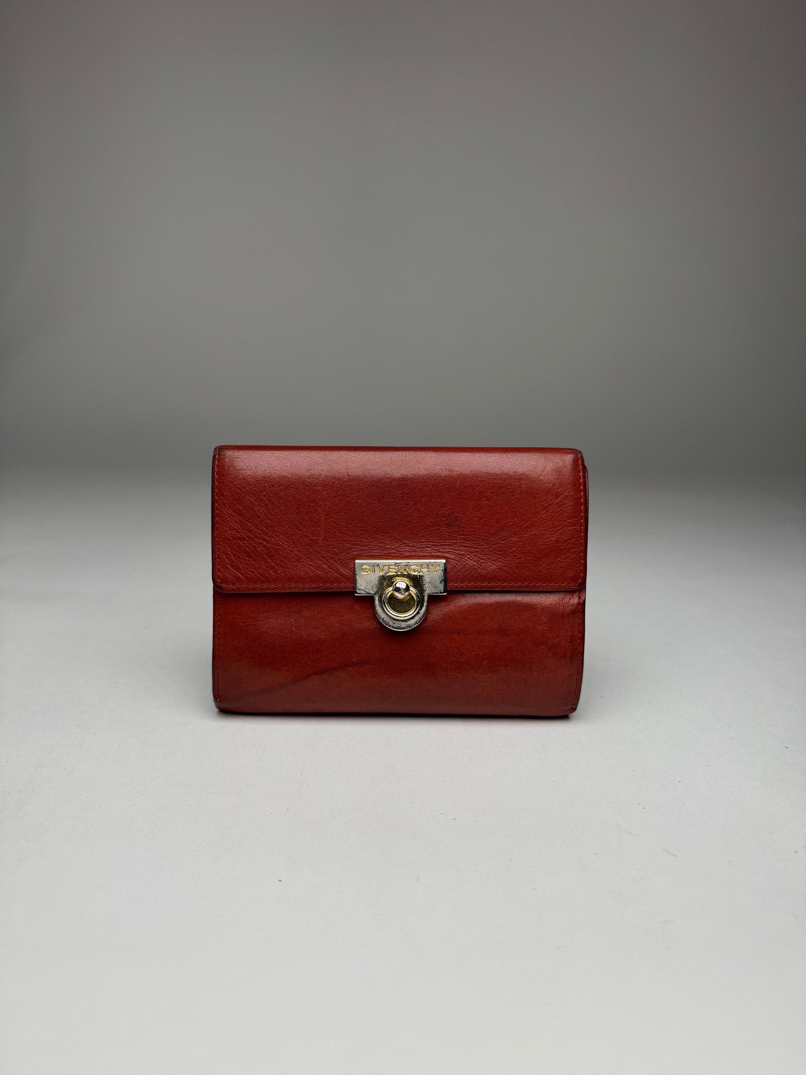 Givenchy Vintage GV3 Leather Wallet Brown/Red Size ONE SIZE - 10 Thumbnail