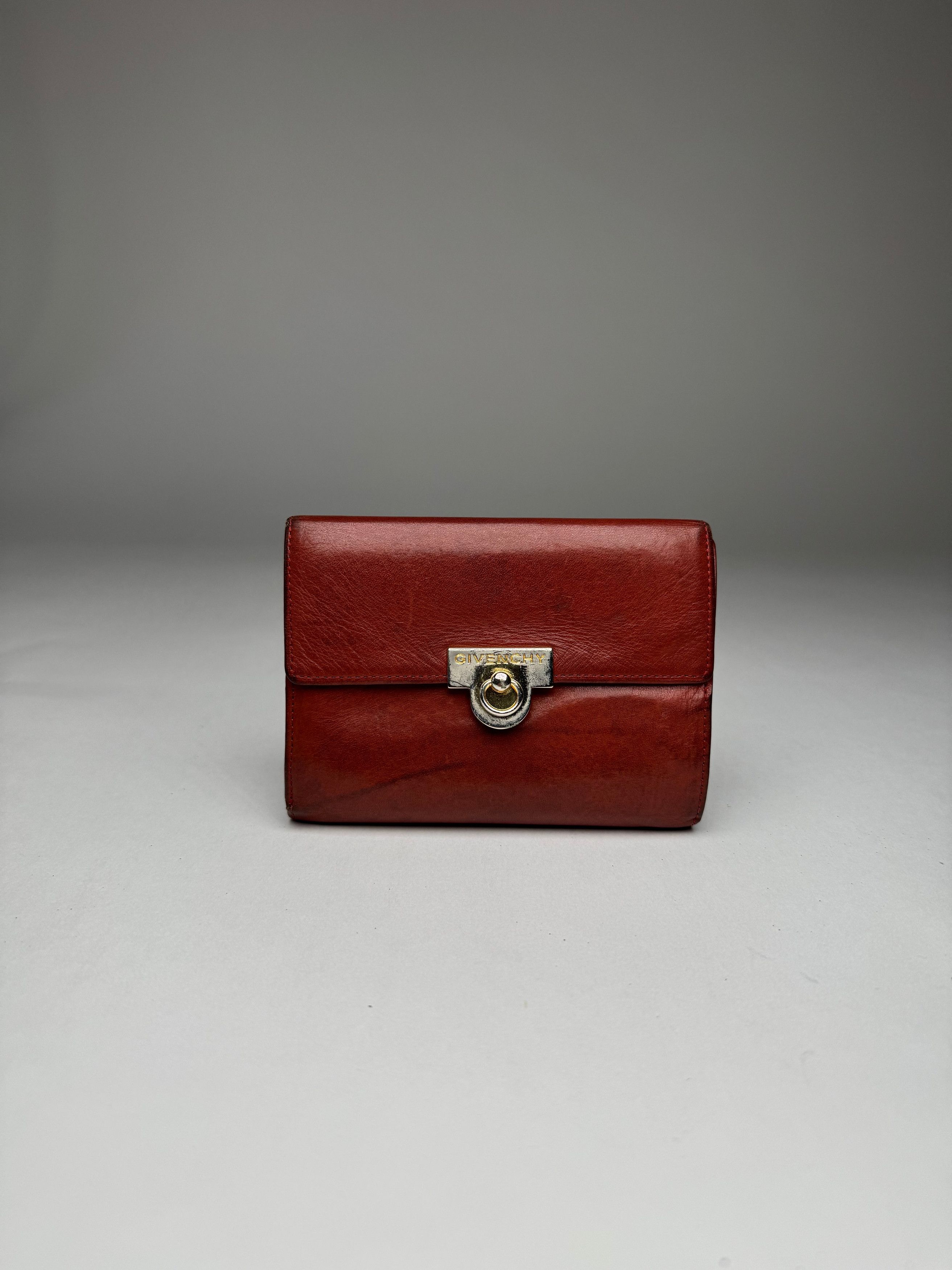 Givenchy Vintage GV3 Leather Wallet Brown/Red Size ONE SIZE - 6 Thumbnail