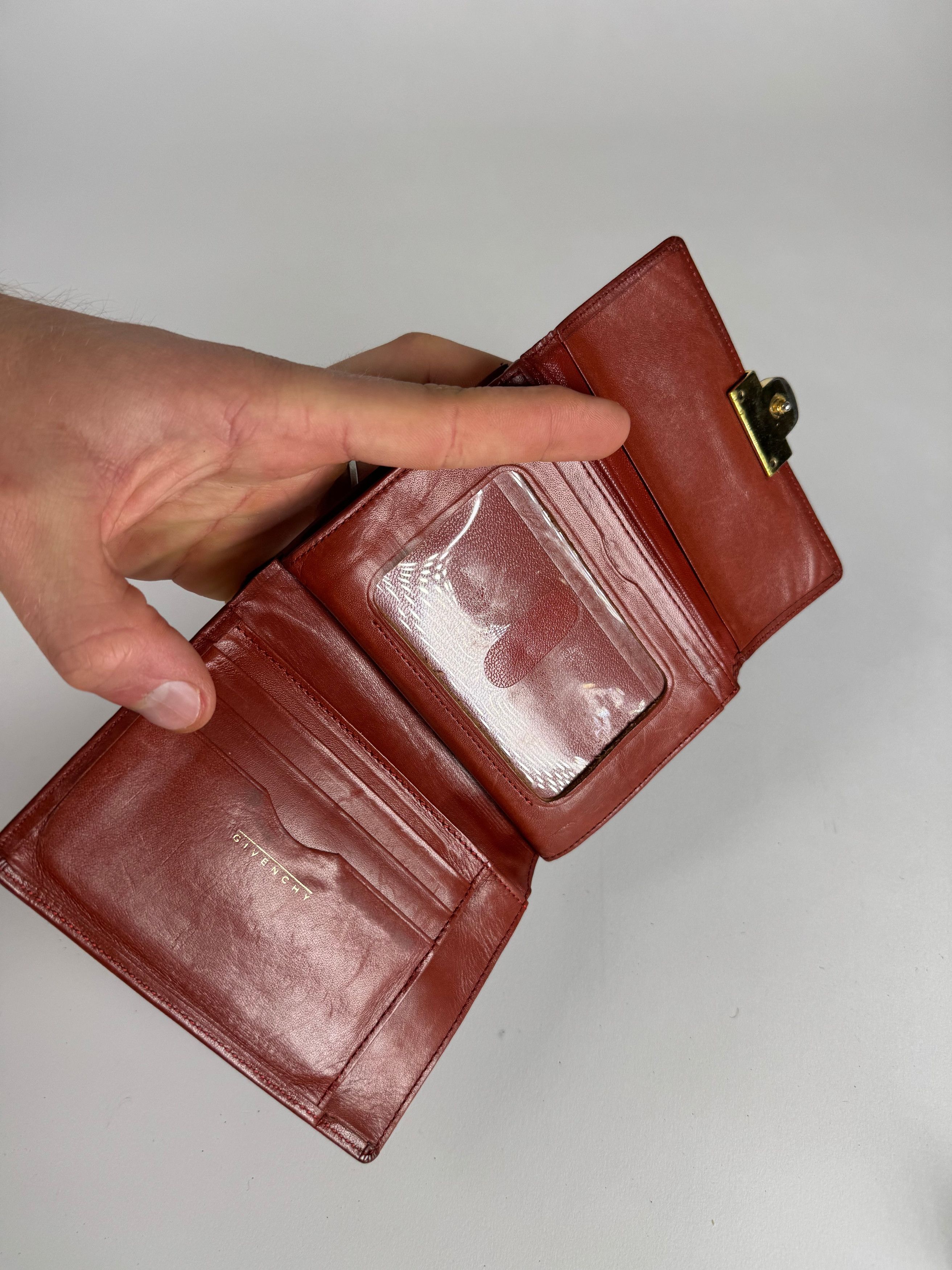 Givenchy Vintage GV3 Leather Wallet Brown/Red Size ONE SIZE - 3 Thumbnail