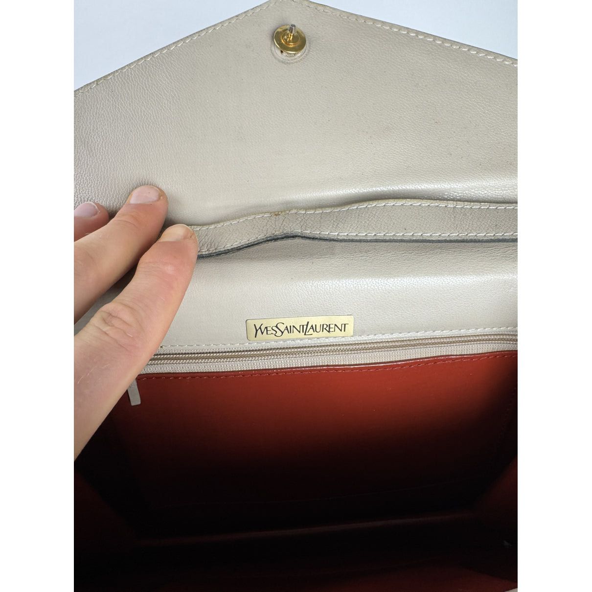 Yves Saint Laurent Grey Leather Handbag Size ONE SIZE - 3 Thumbnail
