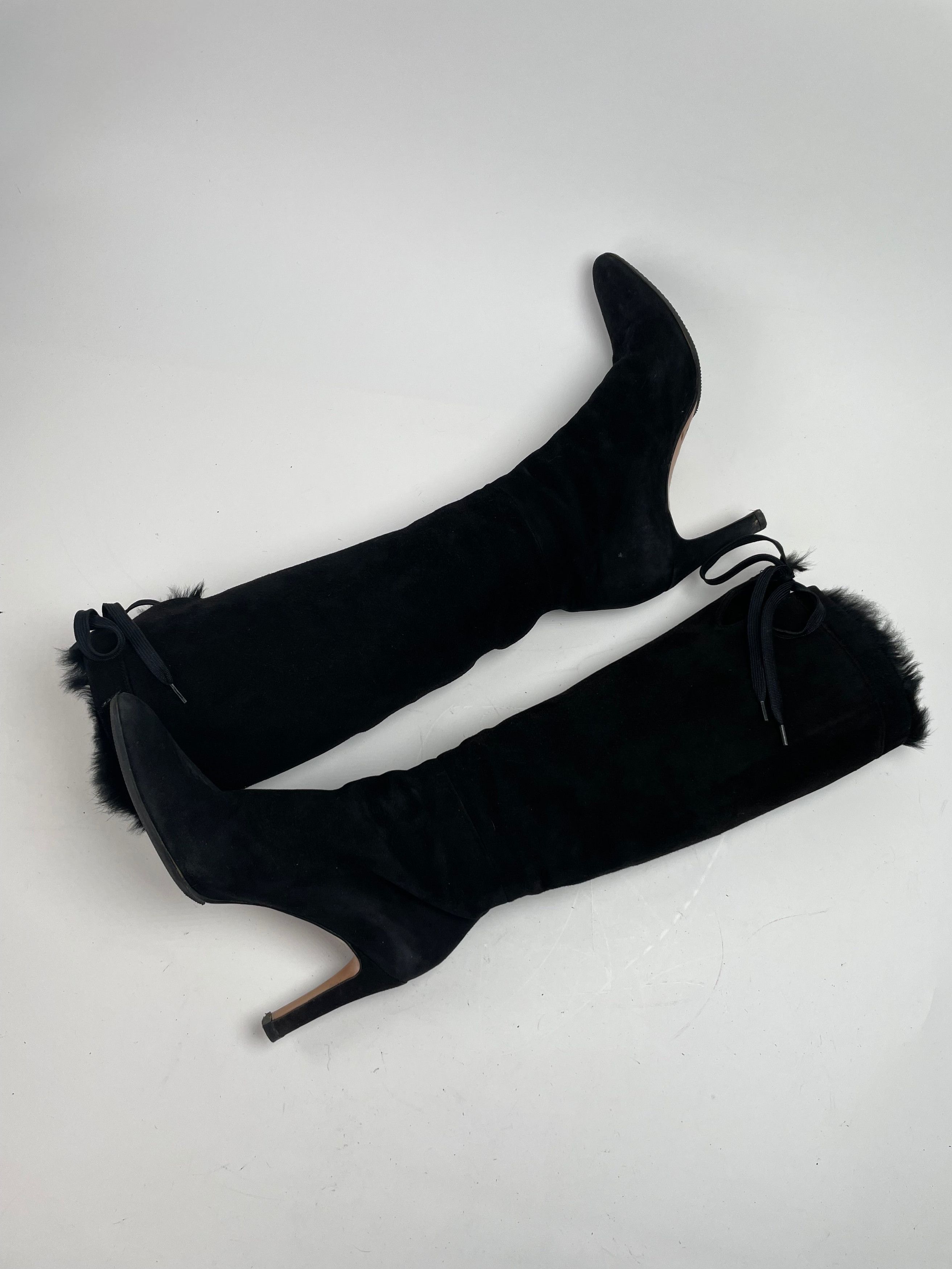 Gucci Vintage Fur / Leather Heeled Boots Black EU38C Size US 7 / IT 37 - 2 Thumbnail