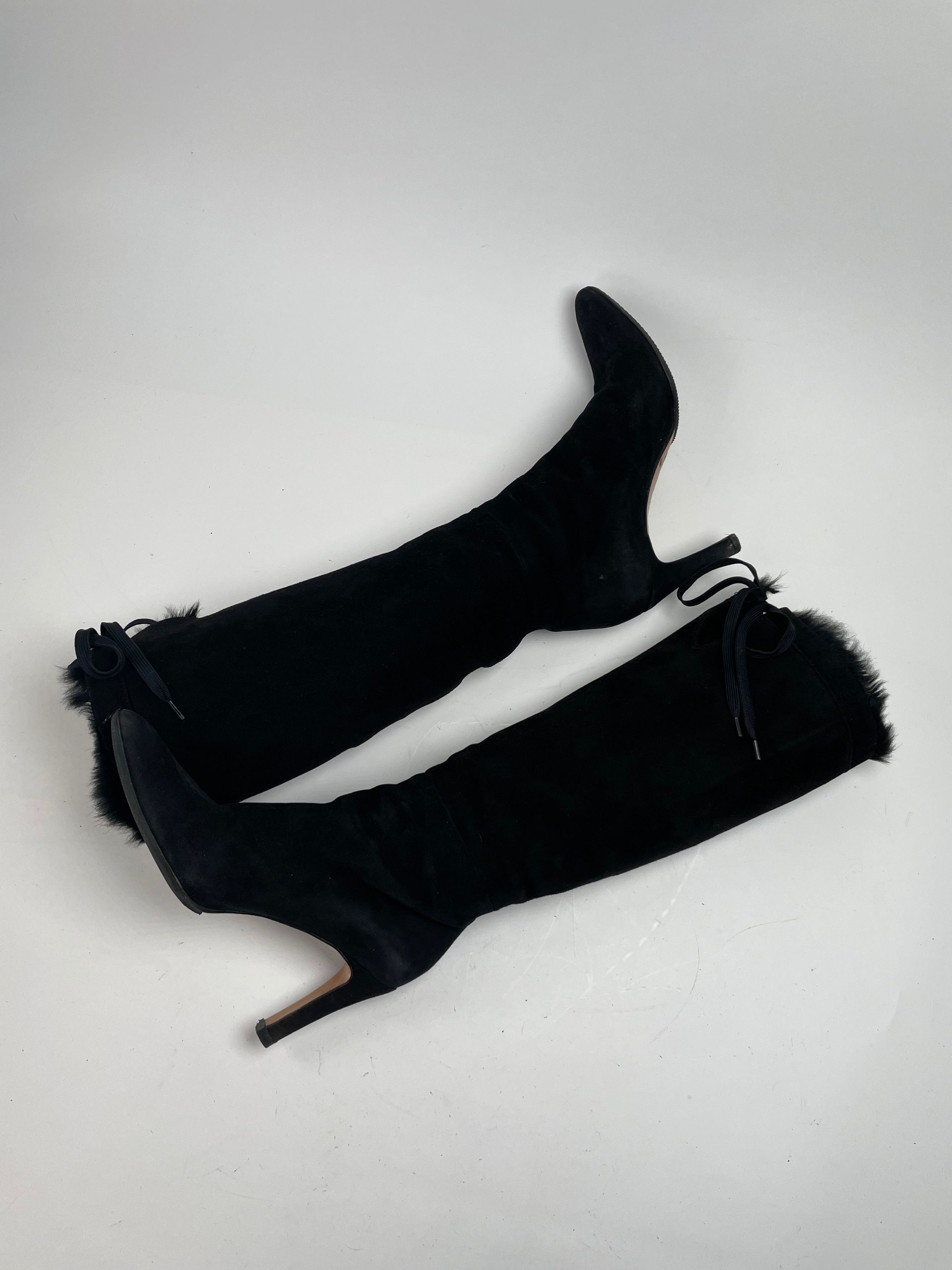 Gucci Vintage Fur / Leather Heeled Boots Black EU38C Size US 7 / IT 37 - 10 Thumbnail