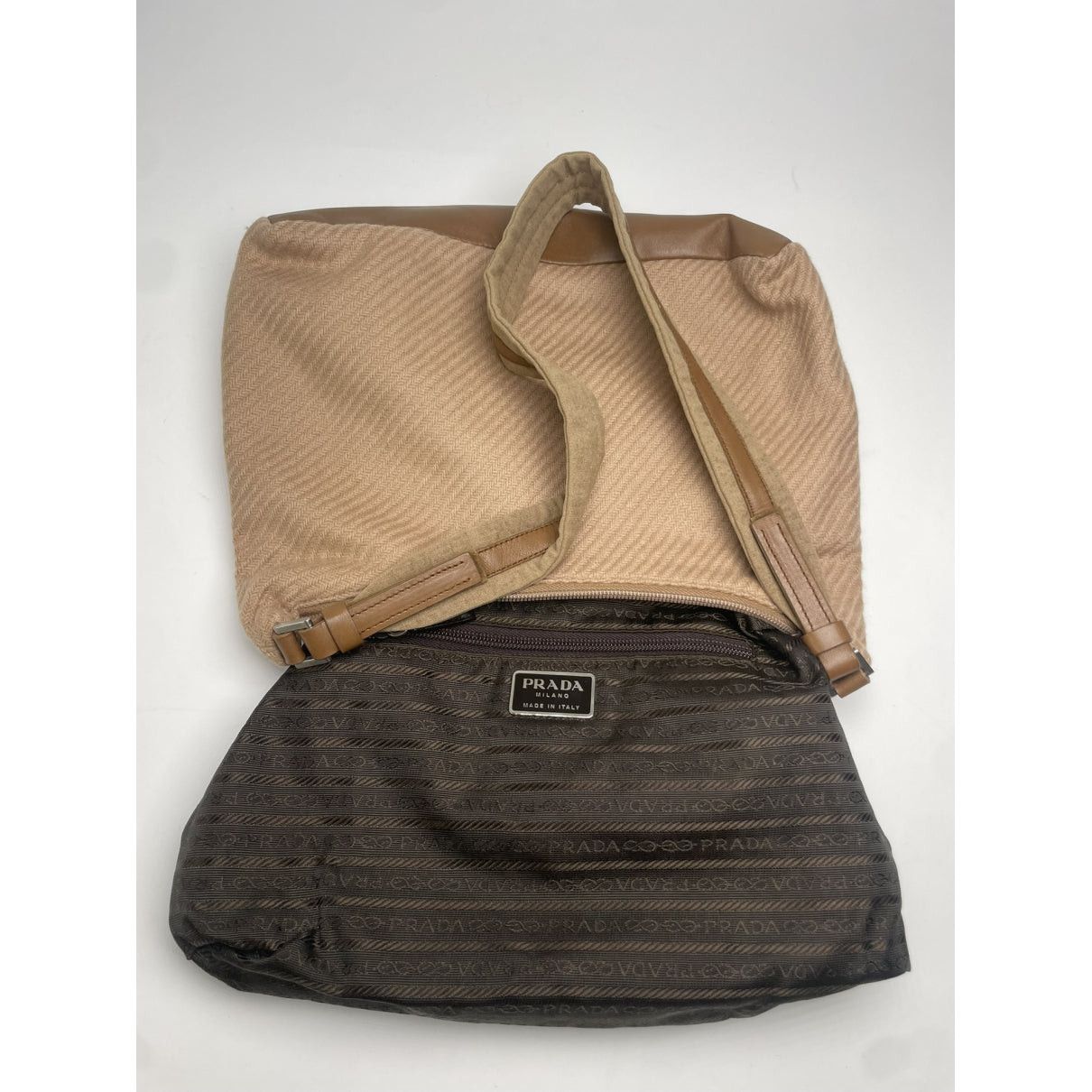 Prada Cleo Beige Fur Handbag Size ONE SIZE - 2 Thumbnail