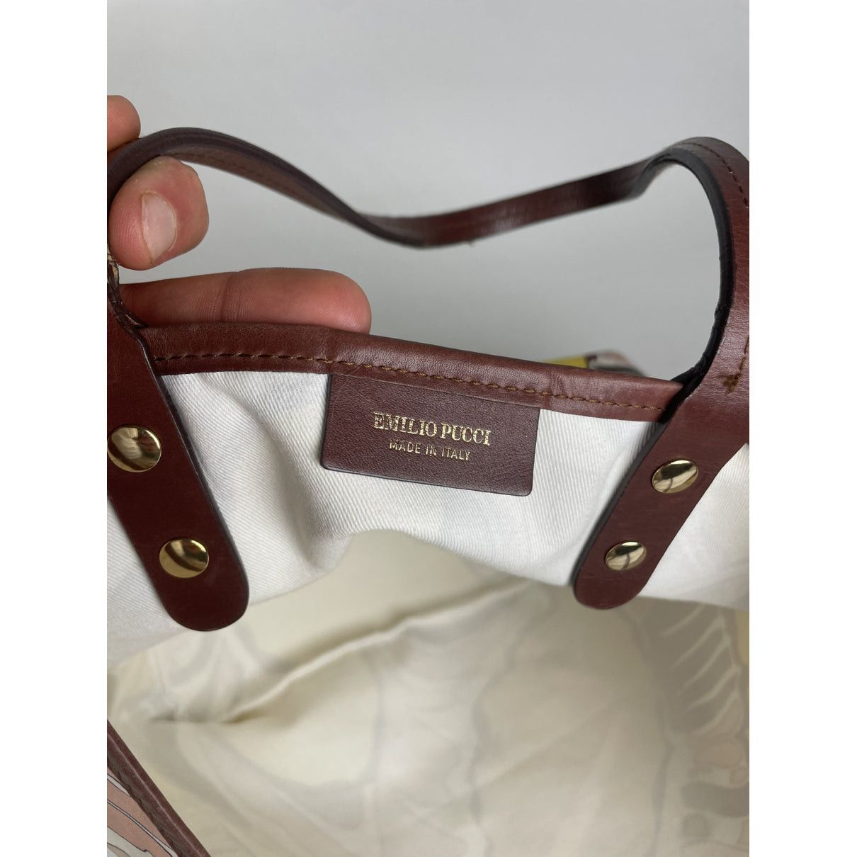 Emilio Pucci Yellow Cotton Handbag Size ONE SIZE - 3 Thumbnail