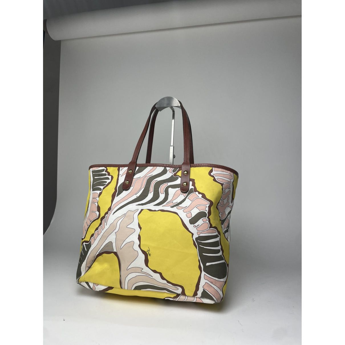 Emilio Pucci Yellow Cotton Handbag Size ONE SIZE - 4 Thumbnail