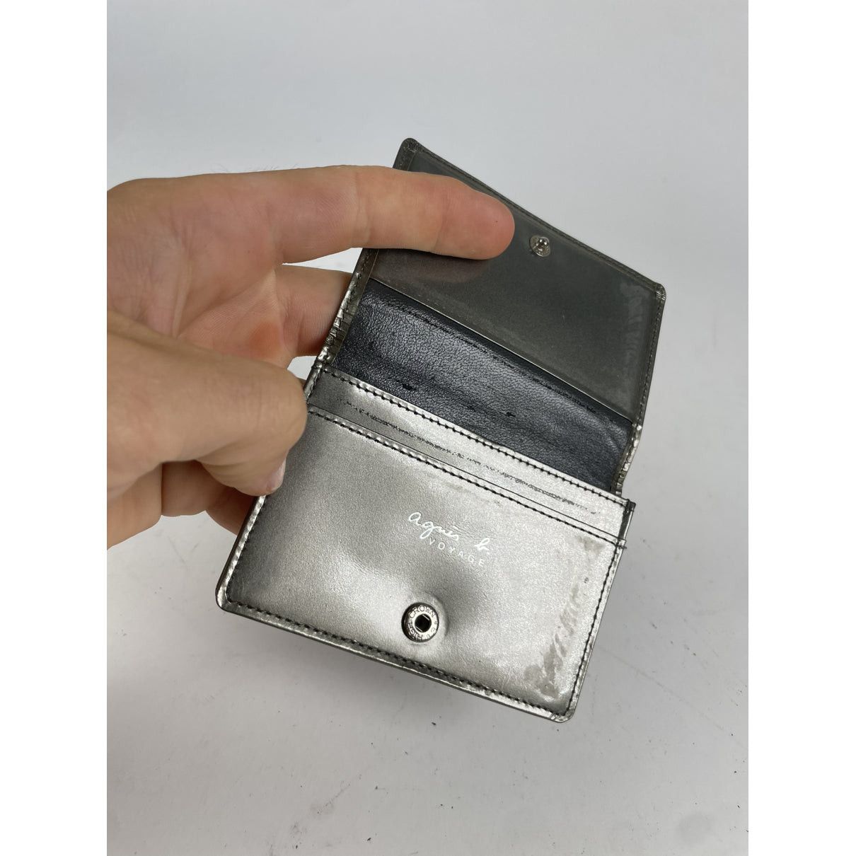 agnes b. Agnès B. Silver Patent Leather Purse Size ONE SIZE - 3 Thumbnail