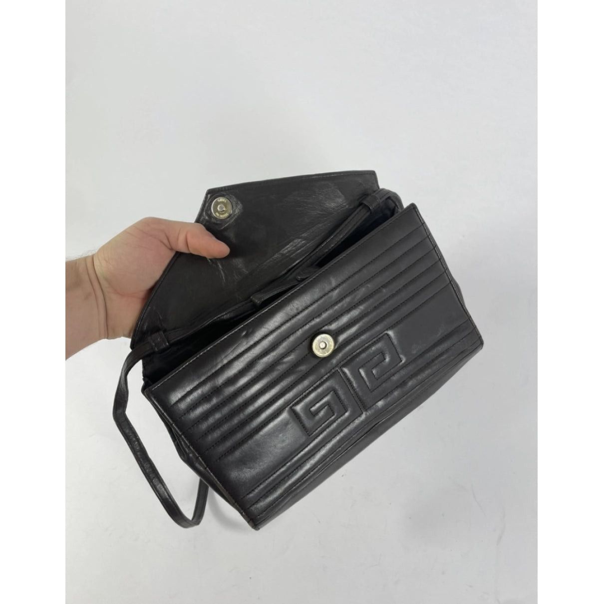 Givenchy Emblem Brown Leather Handbag Size ONE SIZE - 2 Thumbnail