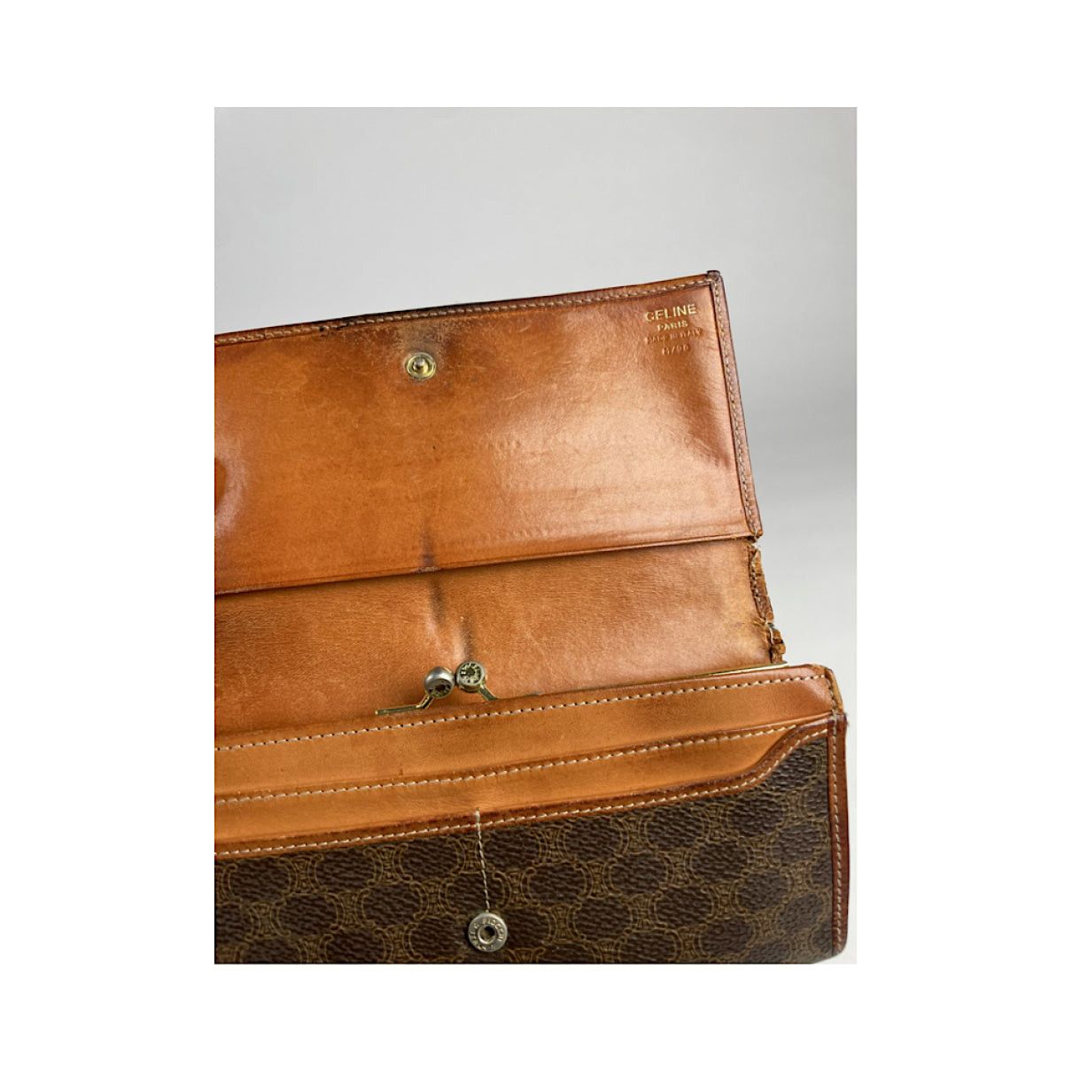 Celine Triomphe Brown Leather Wallet Size ONE SIZE - 4 Thumbnail