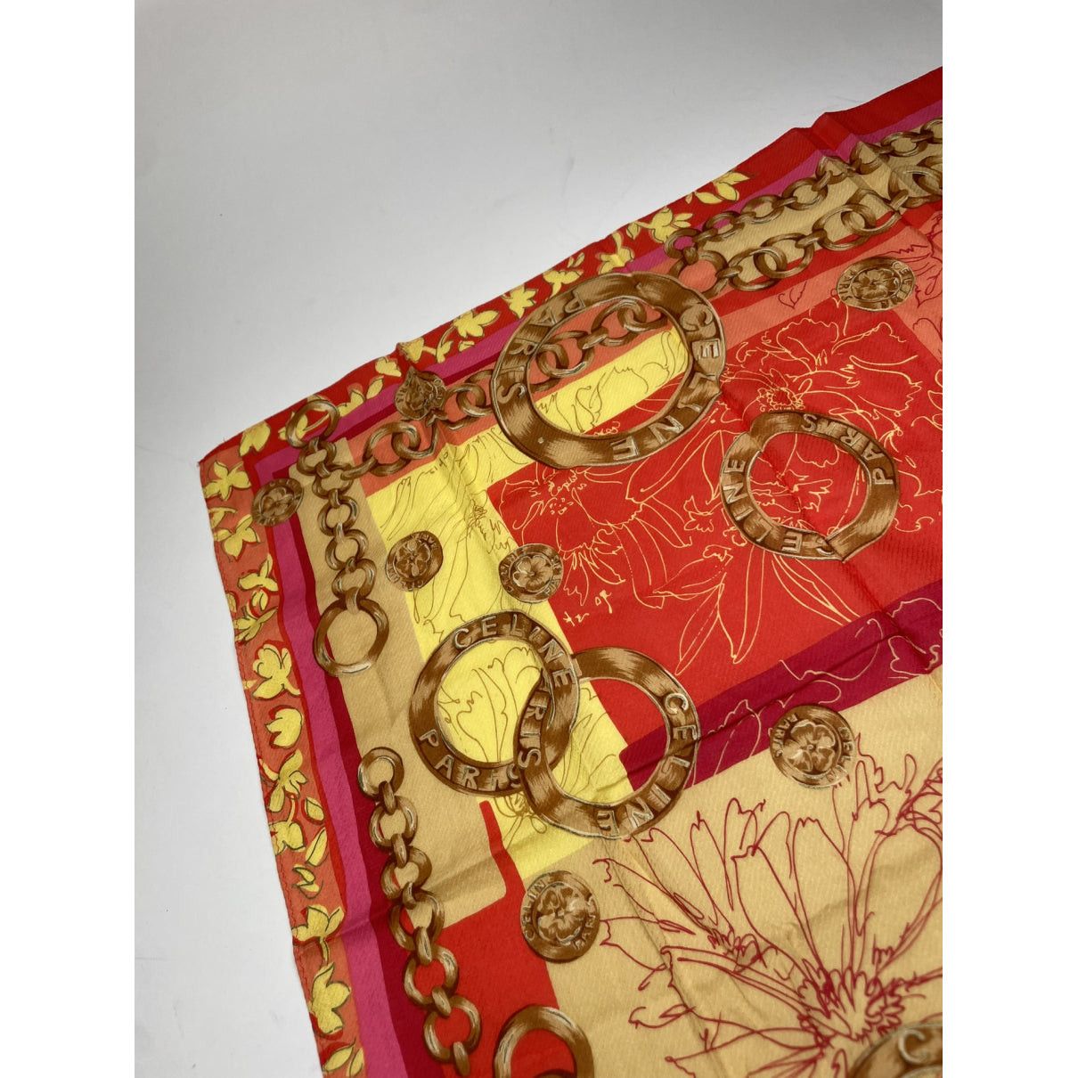 Celine Red Silk Scarf Size ONE SIZE - 3 Thumbnail