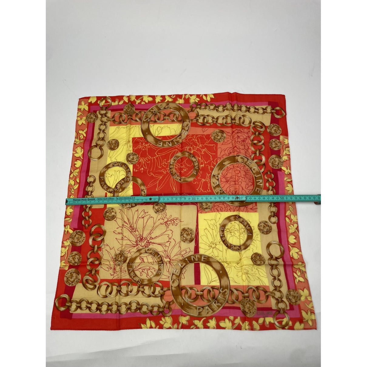 Celine Red Silk Scarf Size ONE SIZE - 4 Thumbnail