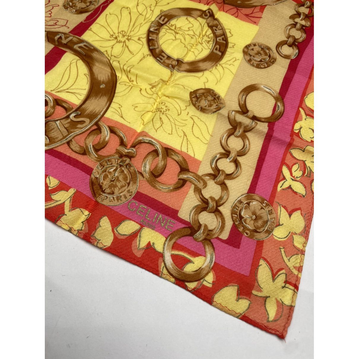 Celine Red Silk Scarf Size ONE SIZE - 2 Thumbnail