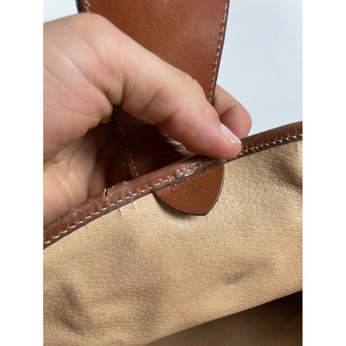 Celine Beige Leather Handbag Size ONE SIZE - 3 Thumbnail