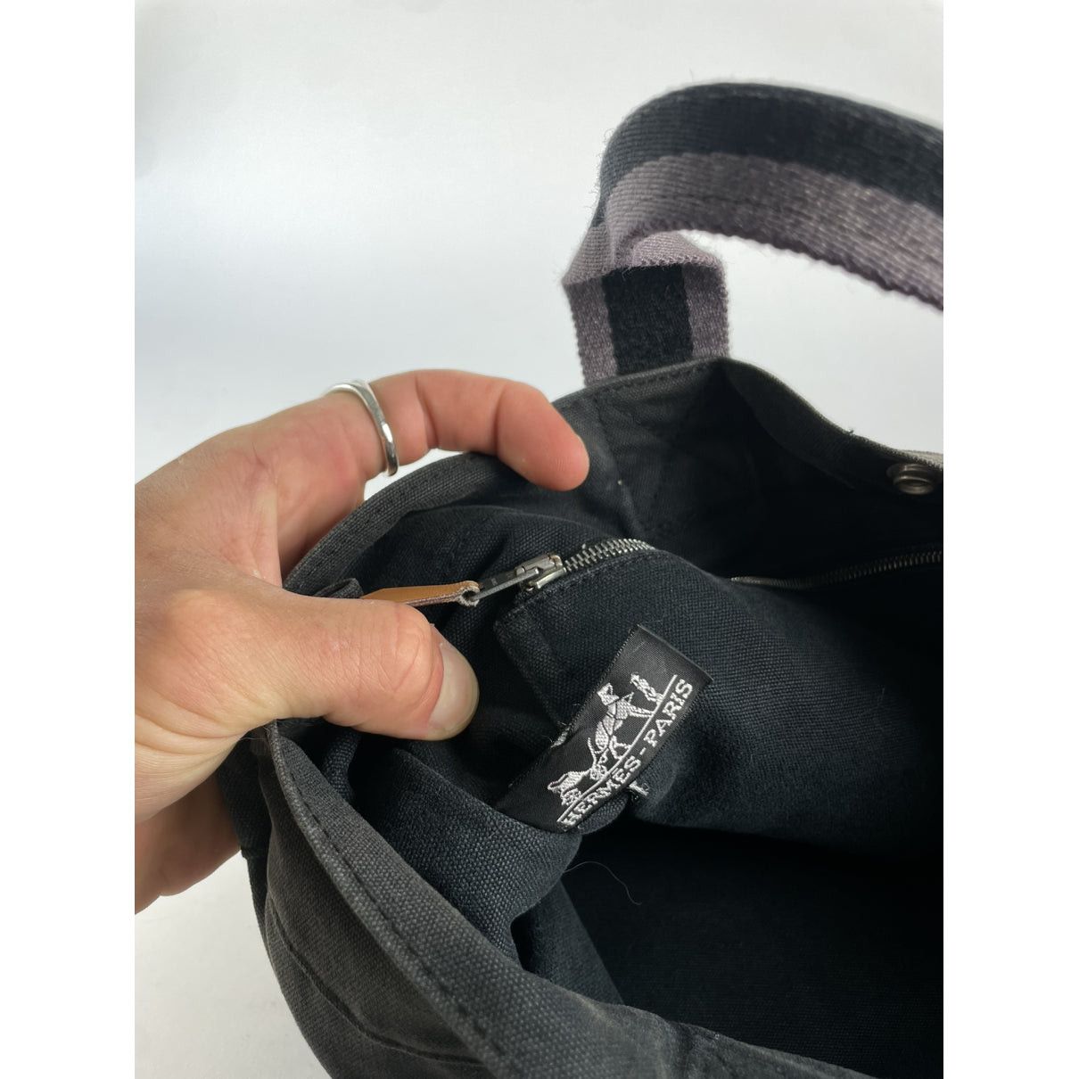 Other Hermès Black Cotton Handbag Size ONE SIZE - 3 Thumbnail