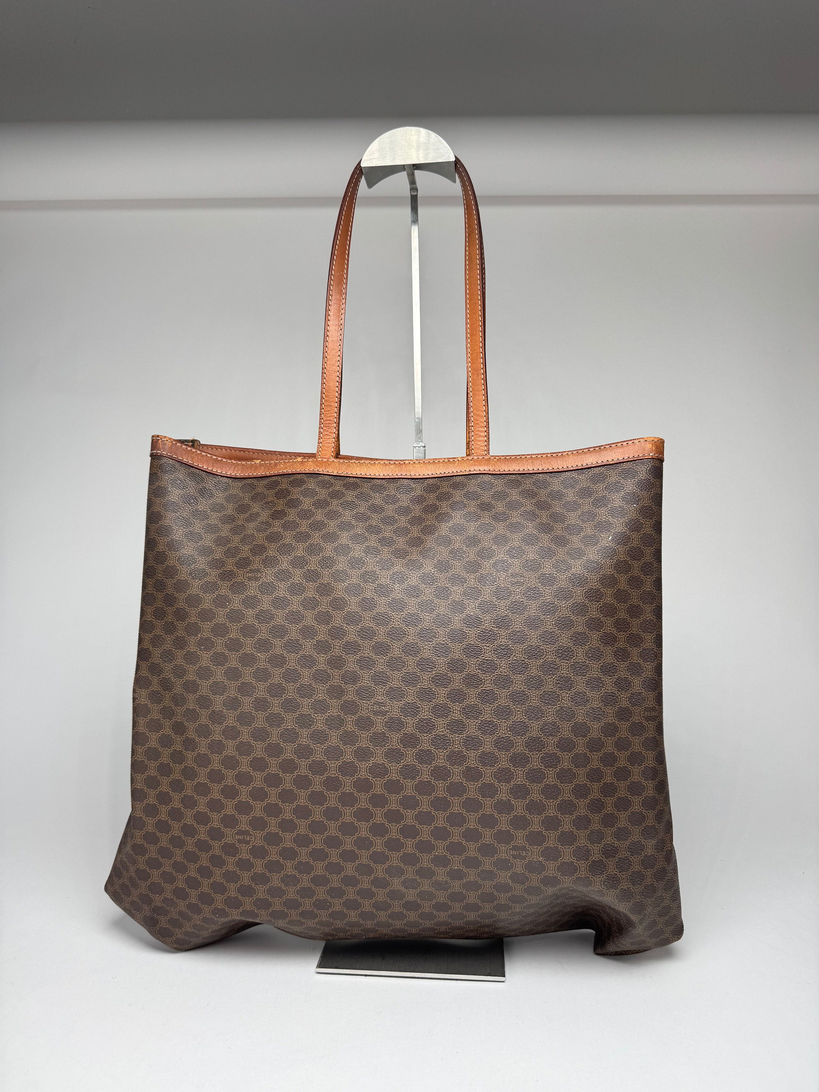 Celine Vintage Paris Big Bag Leather Monogram Shopper Bag Brown Size ONE SIZE - 5 Thumbnail