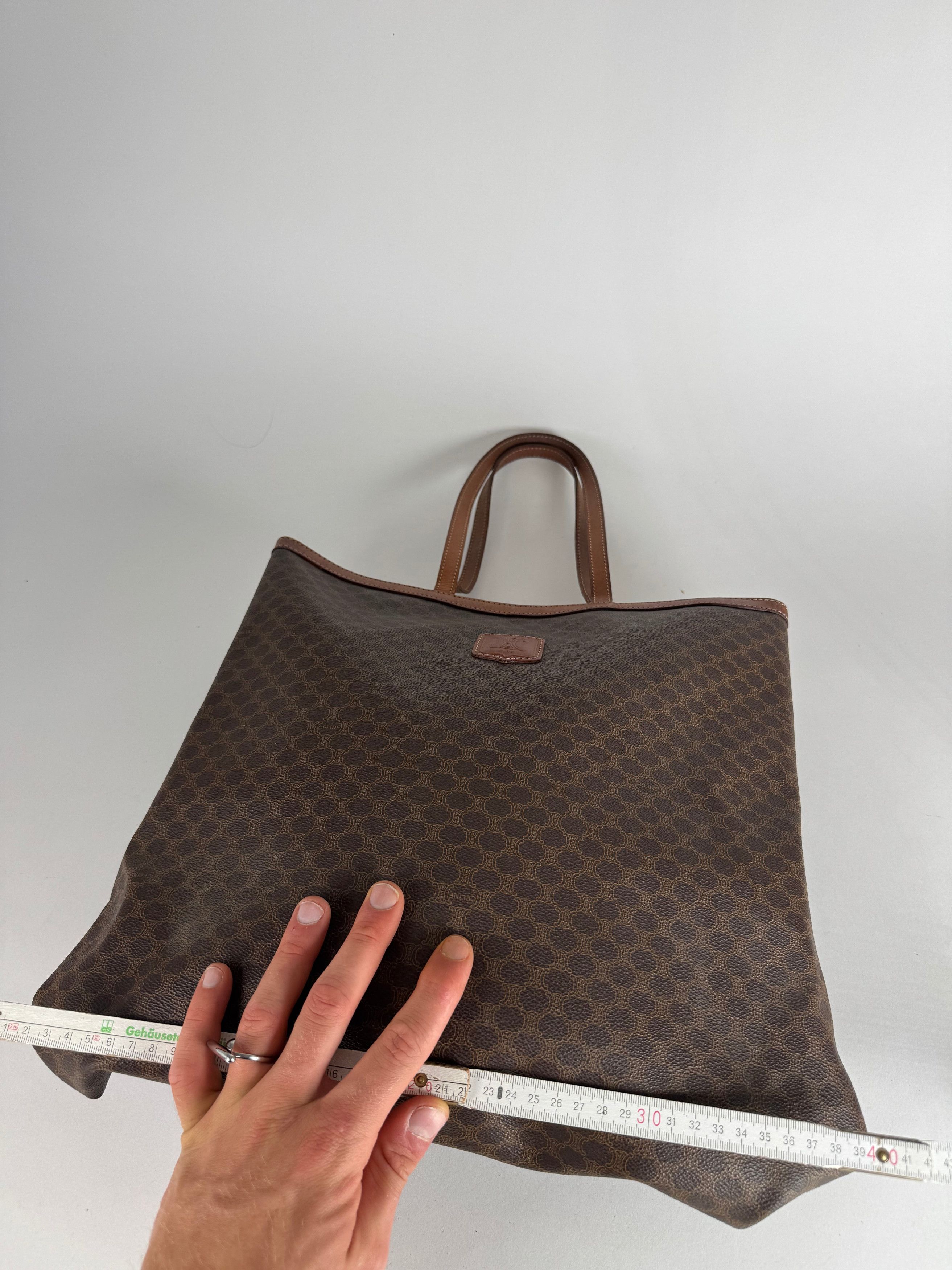 Celine Vintage Paris Big Bag Leather Monogram Shopper Bag Brown Size ONE SIZE - 12 Thumbnail