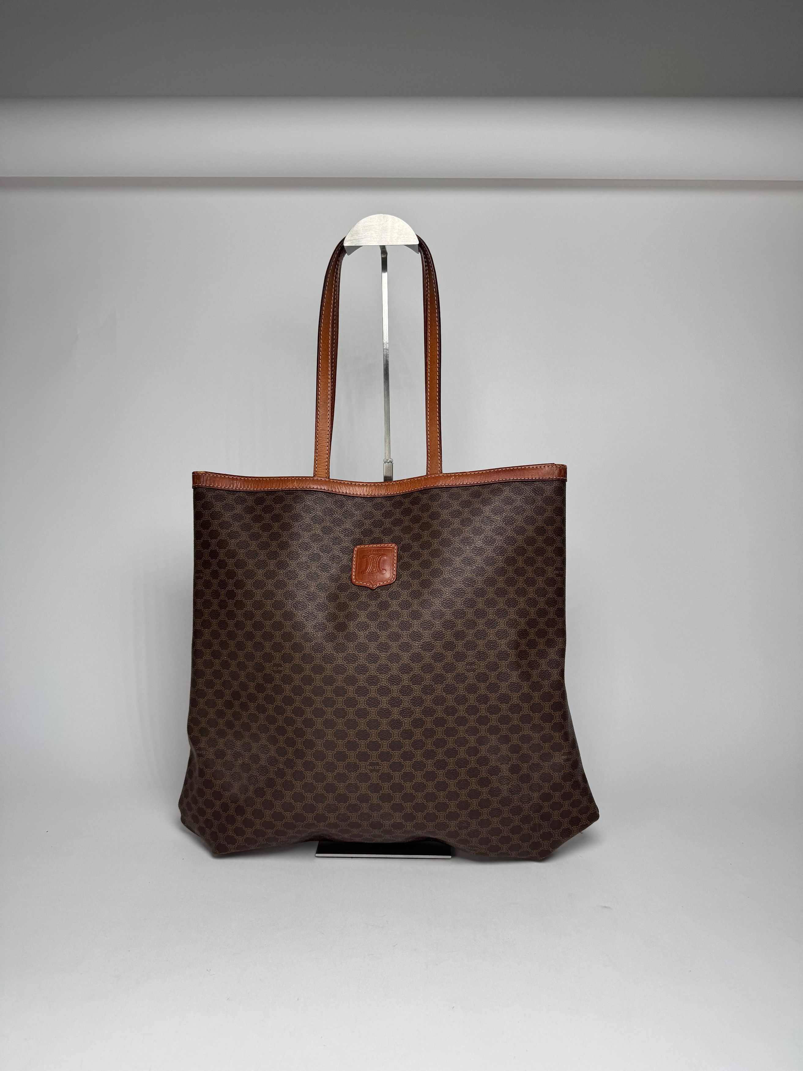 Celine Vintage Paris Big Bag Leather Monogram Shopper Bag Brown Size ONE SIZE - 7 Thumbnail