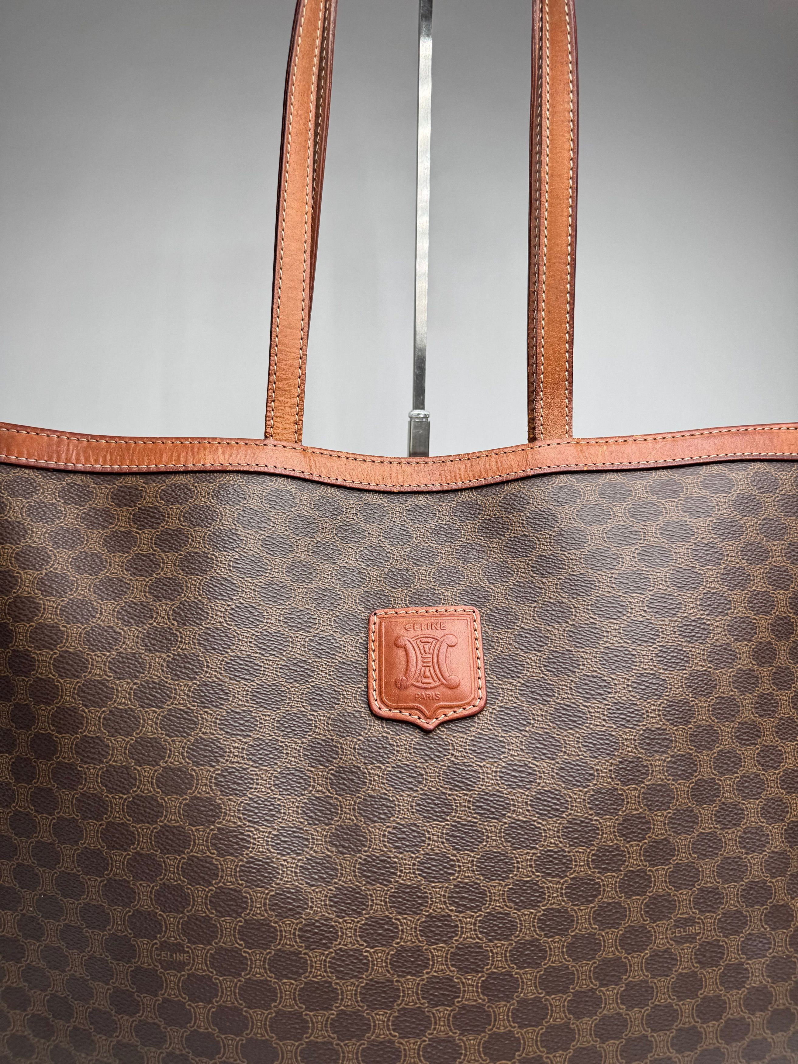 Celine Vintage Paris Big Bag Leather Monogram Shopper Bag Brown Size ONE SIZE - 4 Thumbnail