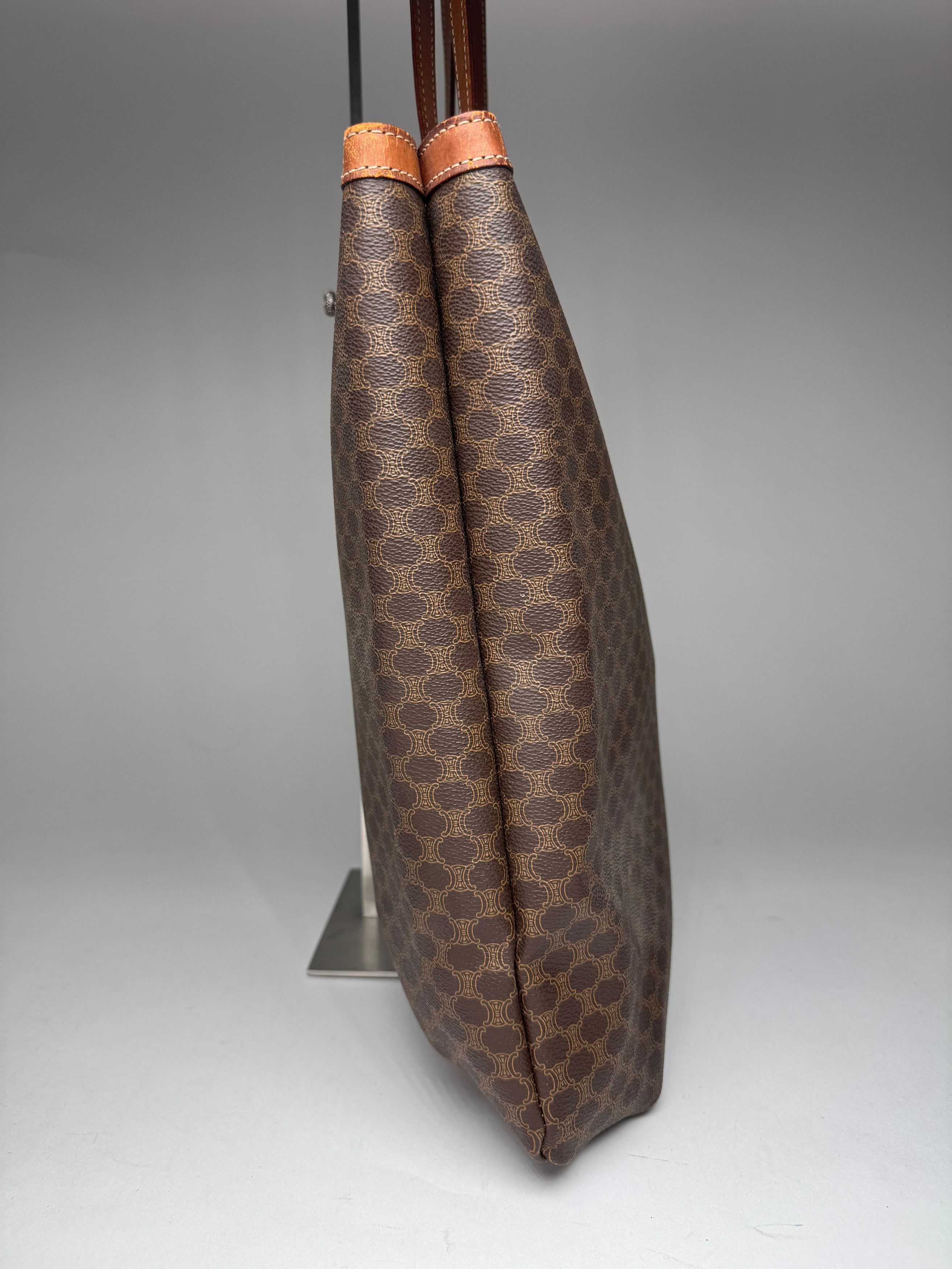 Celine Vintage Paris Big Bag Leather Monogram Shopper Bag Brown Size ONE SIZE - 6 Thumbnail