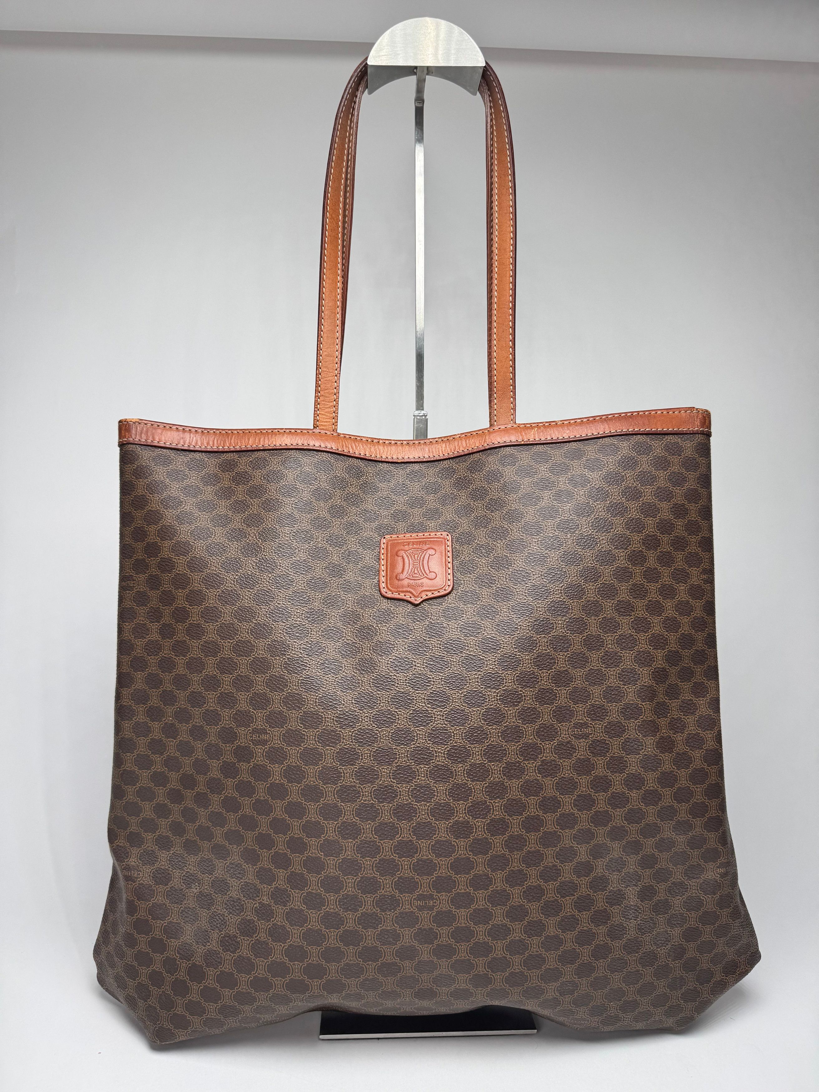 Celine Vintage Paris Big Bag Leather Monogram Shopper Bag Brown Size ONE SIZE - 15 Thumbnail