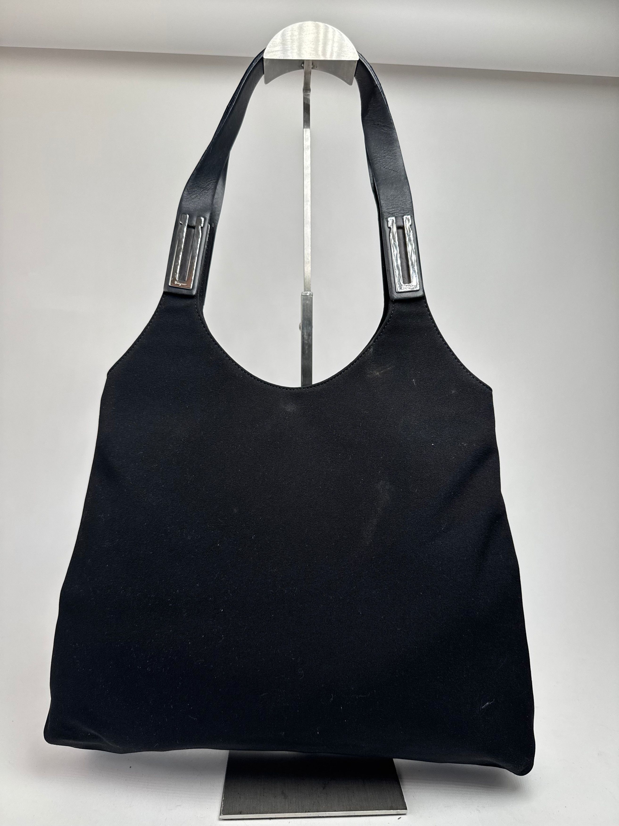 Salvatore Ferragamo Vintage Leather / Canvas Bag Black Size ONE SIZE - 7 Thumbnail