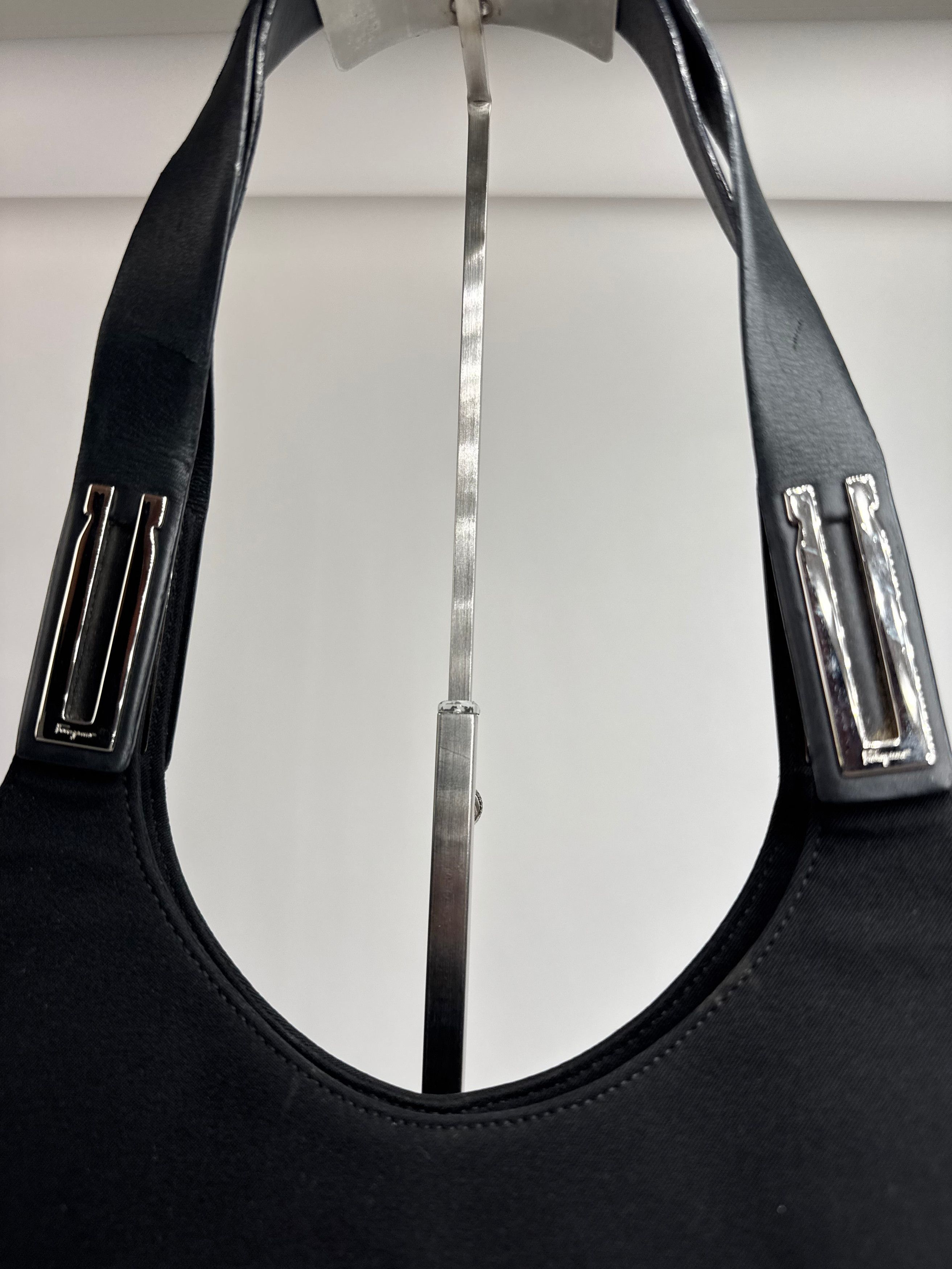 Salvatore Ferragamo Vintage Leather / Canvas Bag Black Size ONE SIZE - 6 Thumbnail
