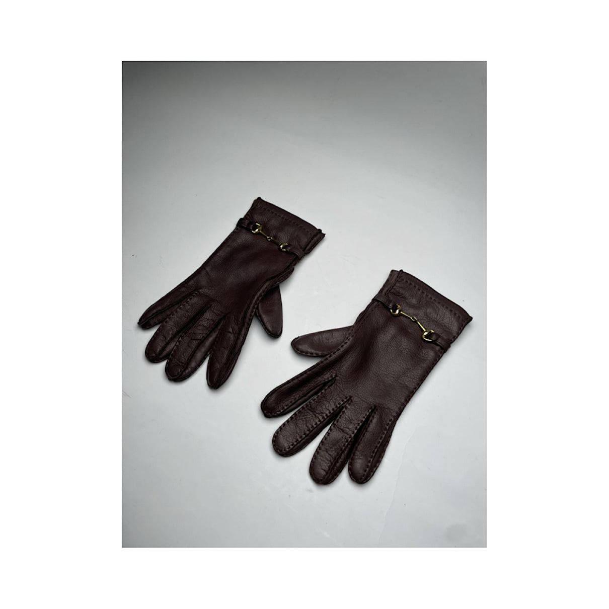 Gucci Brown Leather Glove Size ONE SIZE - 3 Thumbnail