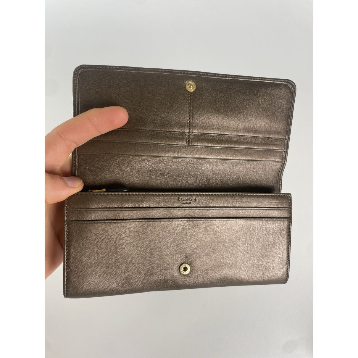 Loewe Puzzle Grey Leather Wallet Size ONE SIZE - 3 Thumbnail