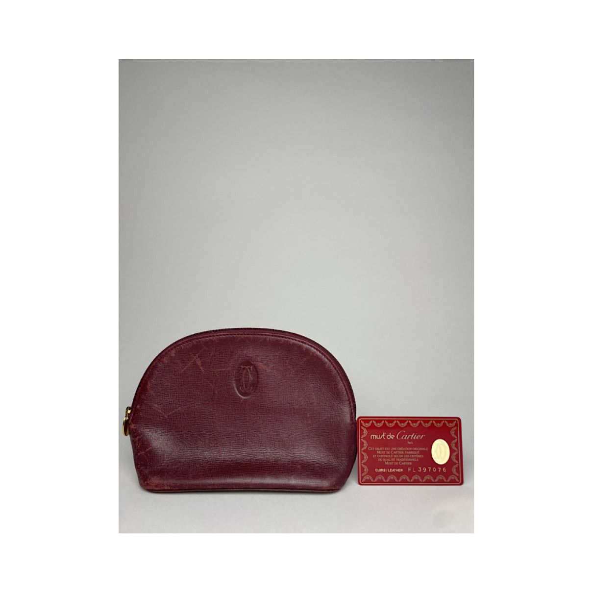 Cartier Marcello Burgundy Leather Clutch Bag Size ONE SIZE - 2 Thumbnail