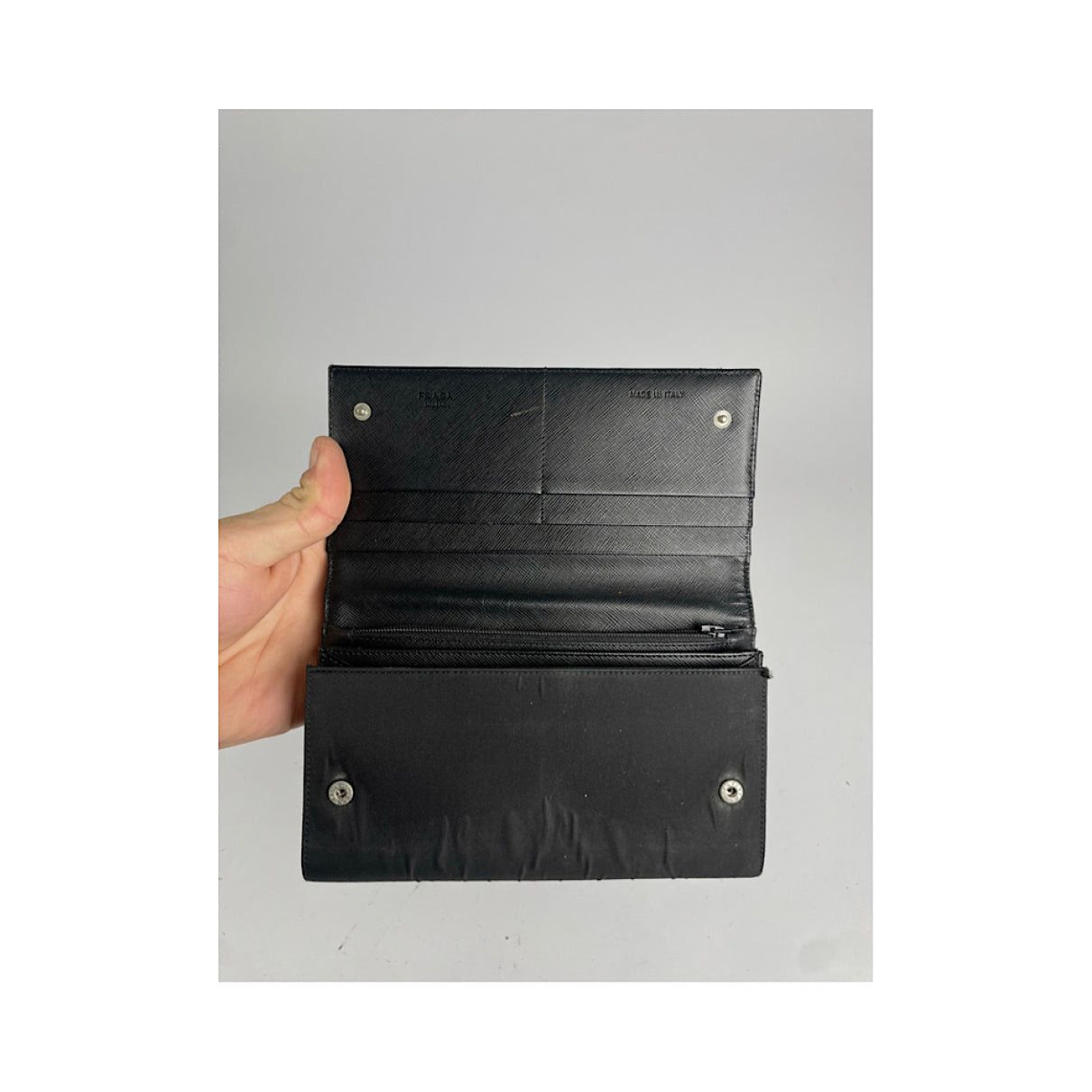 Prada Black Leather Wallet Size ONE SIZE - 3 Thumbnail