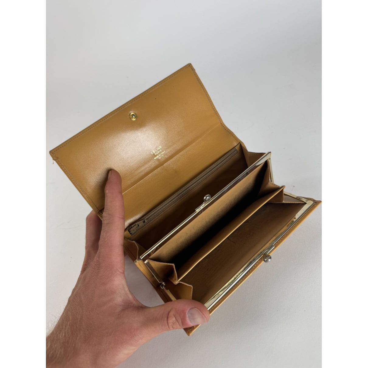 Celine Triomphe Beige Leather Wallet Size ONE SIZE - 5 Thumbnail