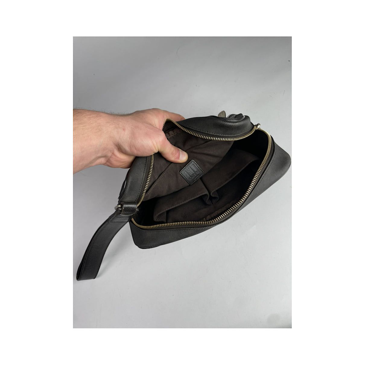 Alfred Dunhill Black Leather Handbag Size ONE SIZE - 3 Thumbnail