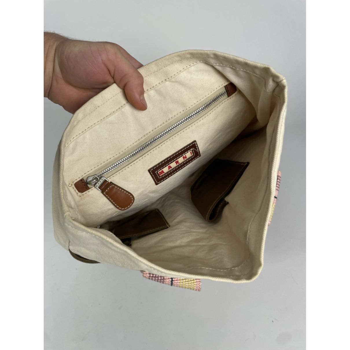 Marni Moon Beige Cotton Handbag Size ONE SIZE - 2 Thumbnail