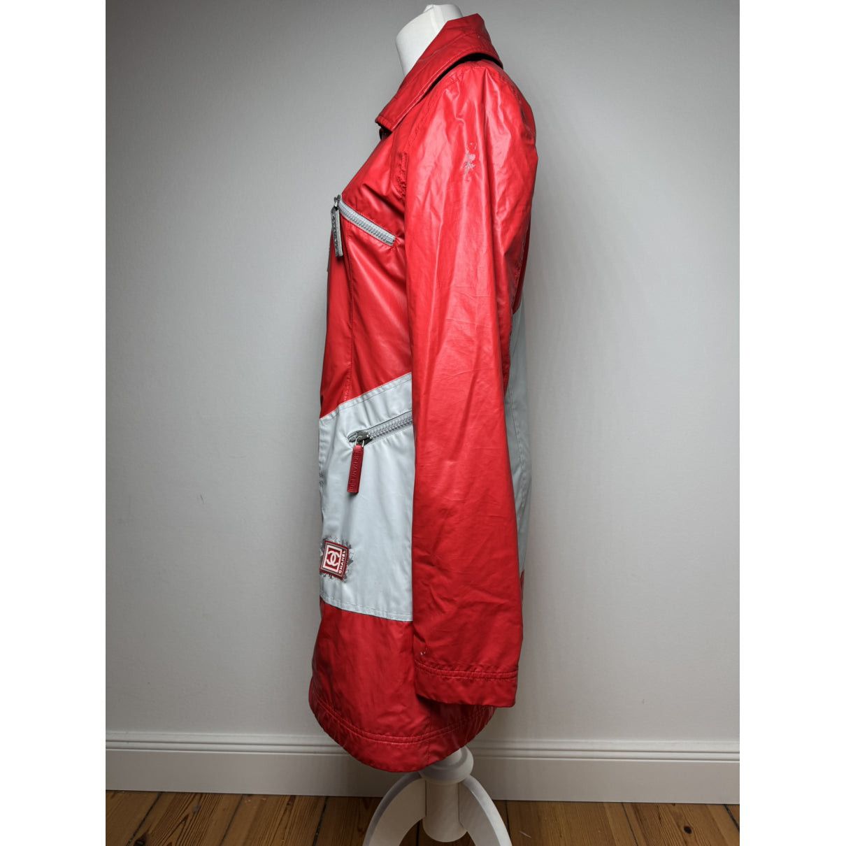 Chanel Red Polyester Trench Coat Size M / US 6-8 / IT 42-44 - 2 Thumbnail