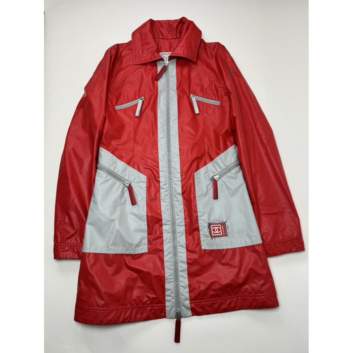 Chanel Red Polyester Trench Coat Size M / US 6-8 / IT 42-44 - 4 Thumbnail