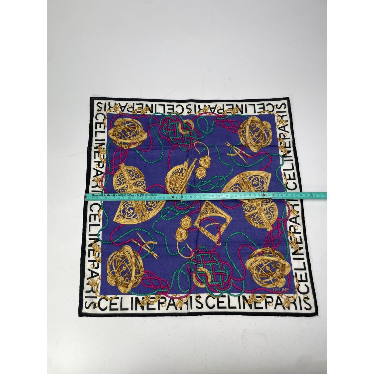Celine Purple Silk Scarf Size ONE SIZE - 5 Thumbnail