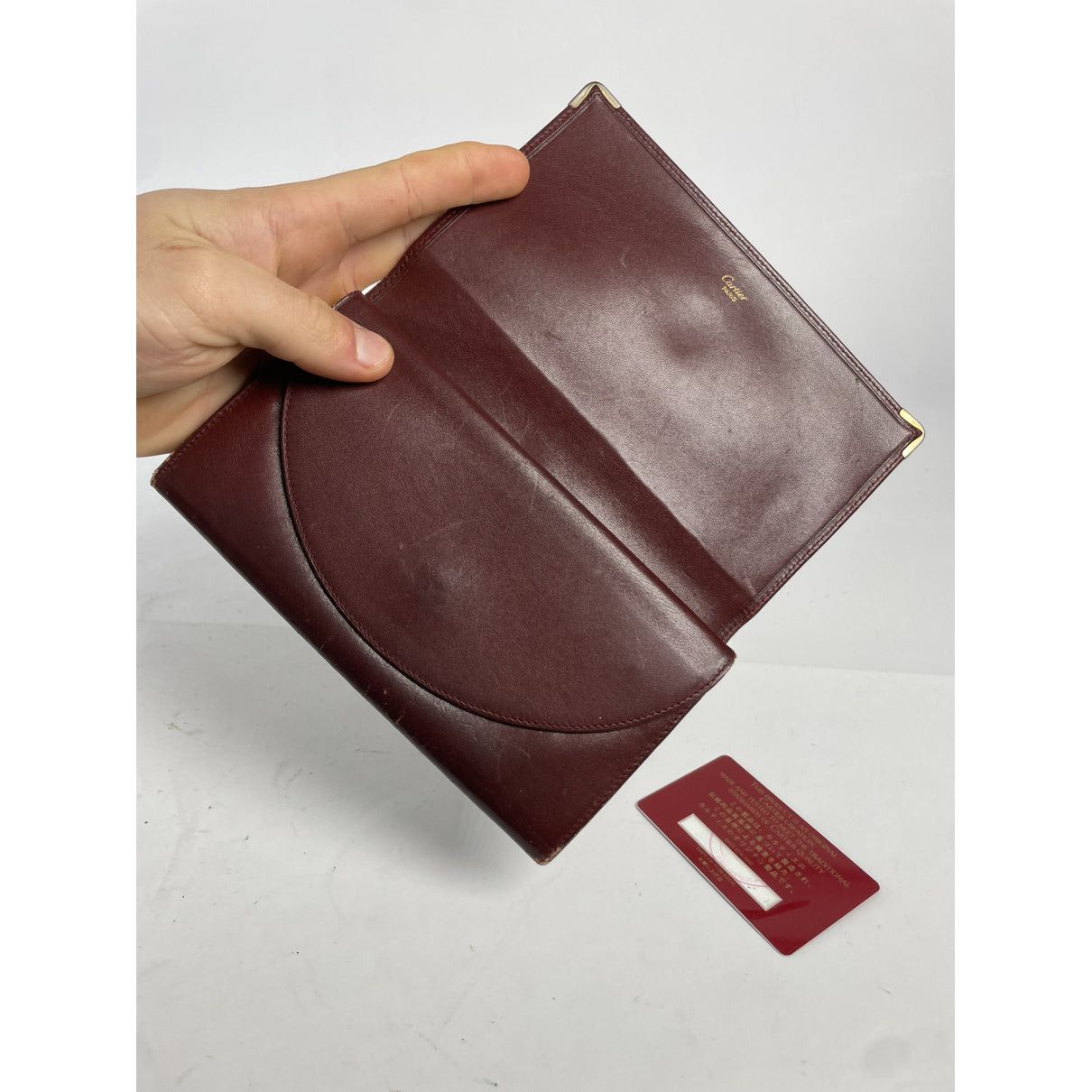 Cartier Burgundy Leather Wallet Size ONE SIZE - 3 Thumbnail