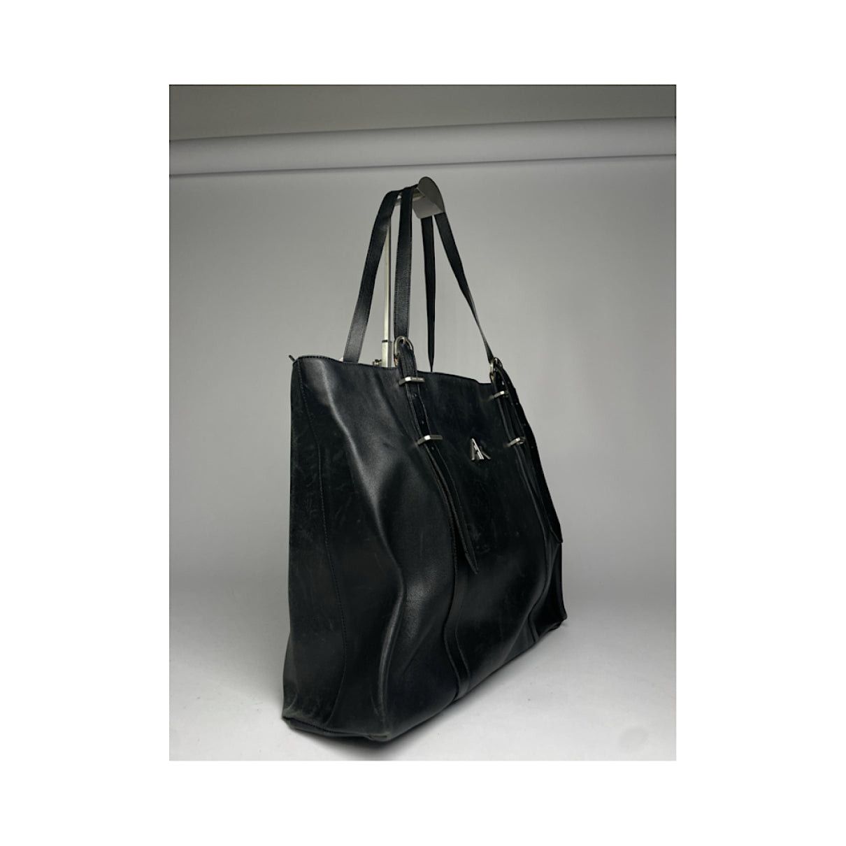 Anne Klein Black Leather Handbag Size ONE SIZE - 5 Thumbnail