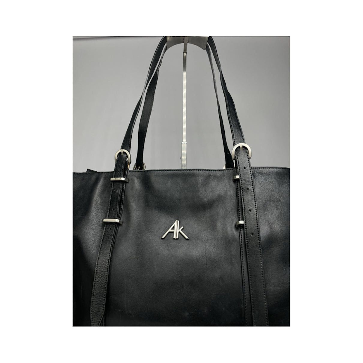 Anne Klein Black Leather Handbag Size ONE SIZE - 4 Thumbnail