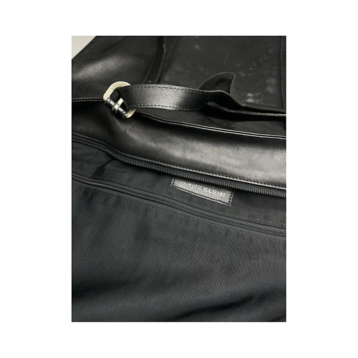 Anne Klein Black Leather Handbag Size ONE SIZE - 2 Thumbnail