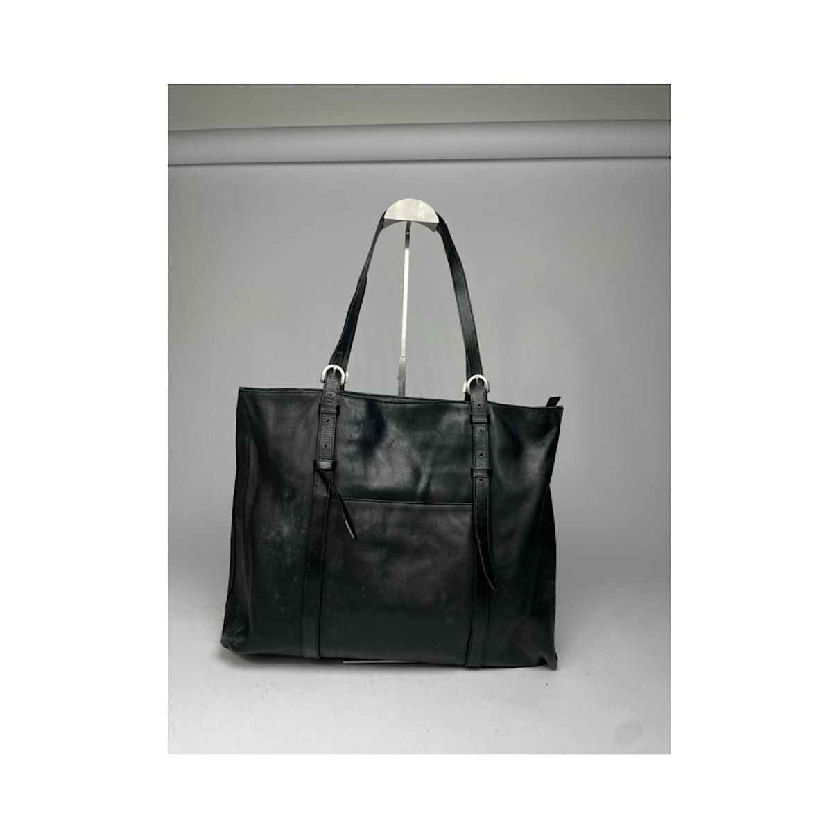 Anne Klein Black Leather Handbag Size ONE SIZE - 3 Thumbnail