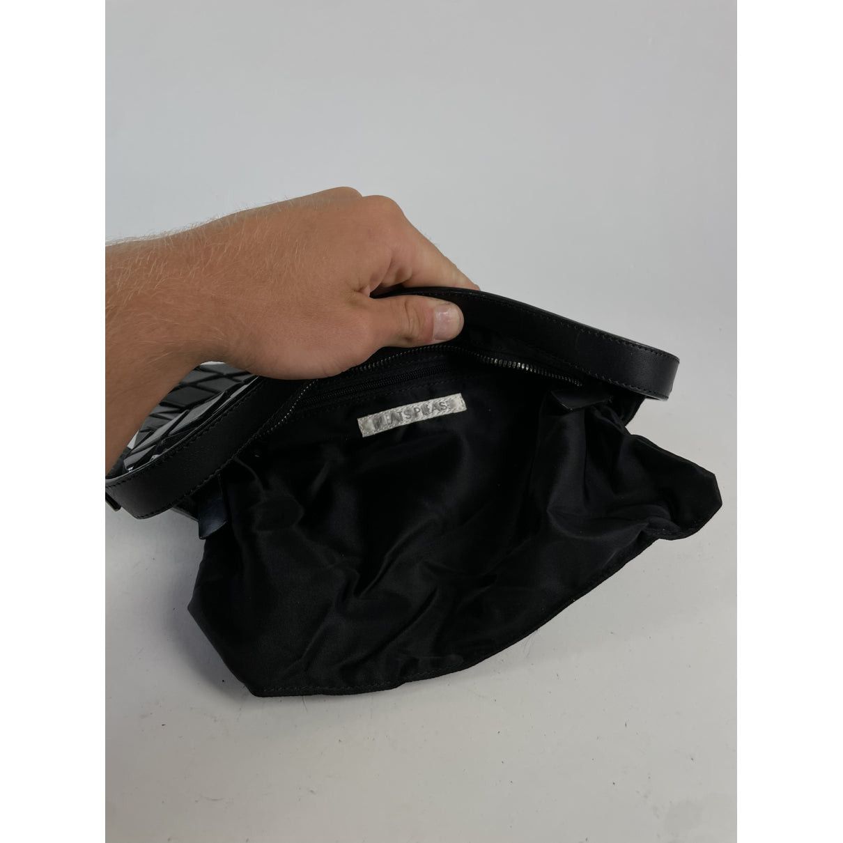 Other Pleats Please Black Leather Handbag Size ONE SIZE - 2 Thumbnail