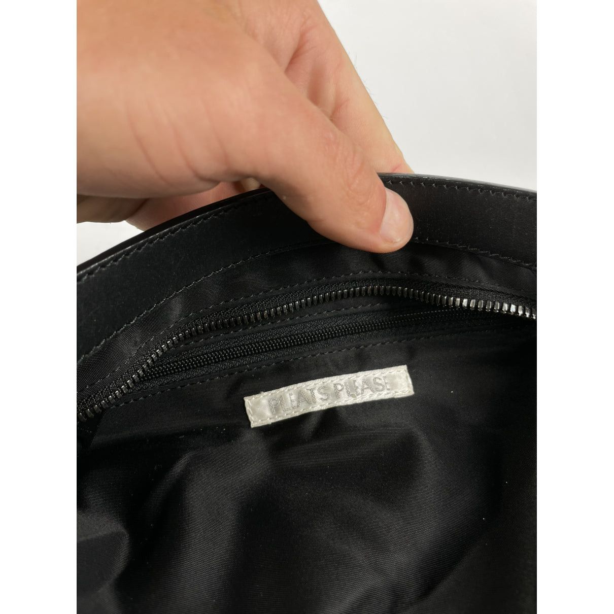 Other Pleats Please Black Leather Handbag Size ONE SIZE - 3 Thumbnail