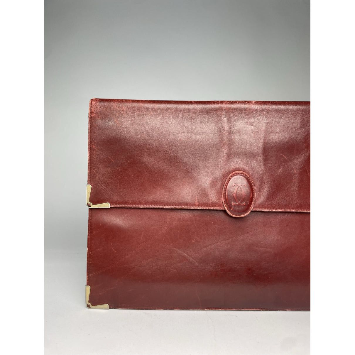 Cartier Burgundy Leather Clutch Bag Size ONE SIZE - 3 Thumbnail