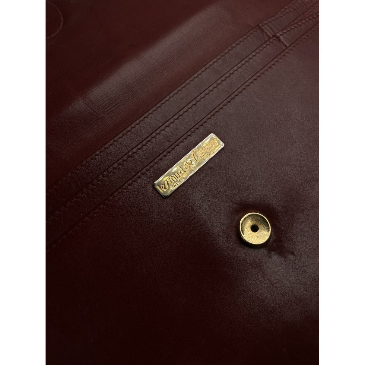 Cartier Burgundy Leather Clutch Bag Size ONE SIZE - 4 Thumbnail